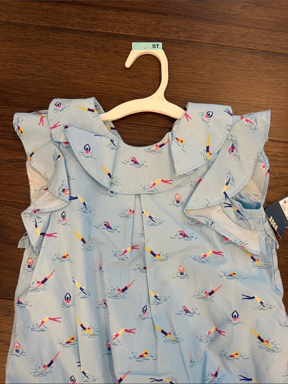 Genuine Kids by OshKosh B'gosh Blue Swimmer Print Dress Size 5T NWT - C8-037